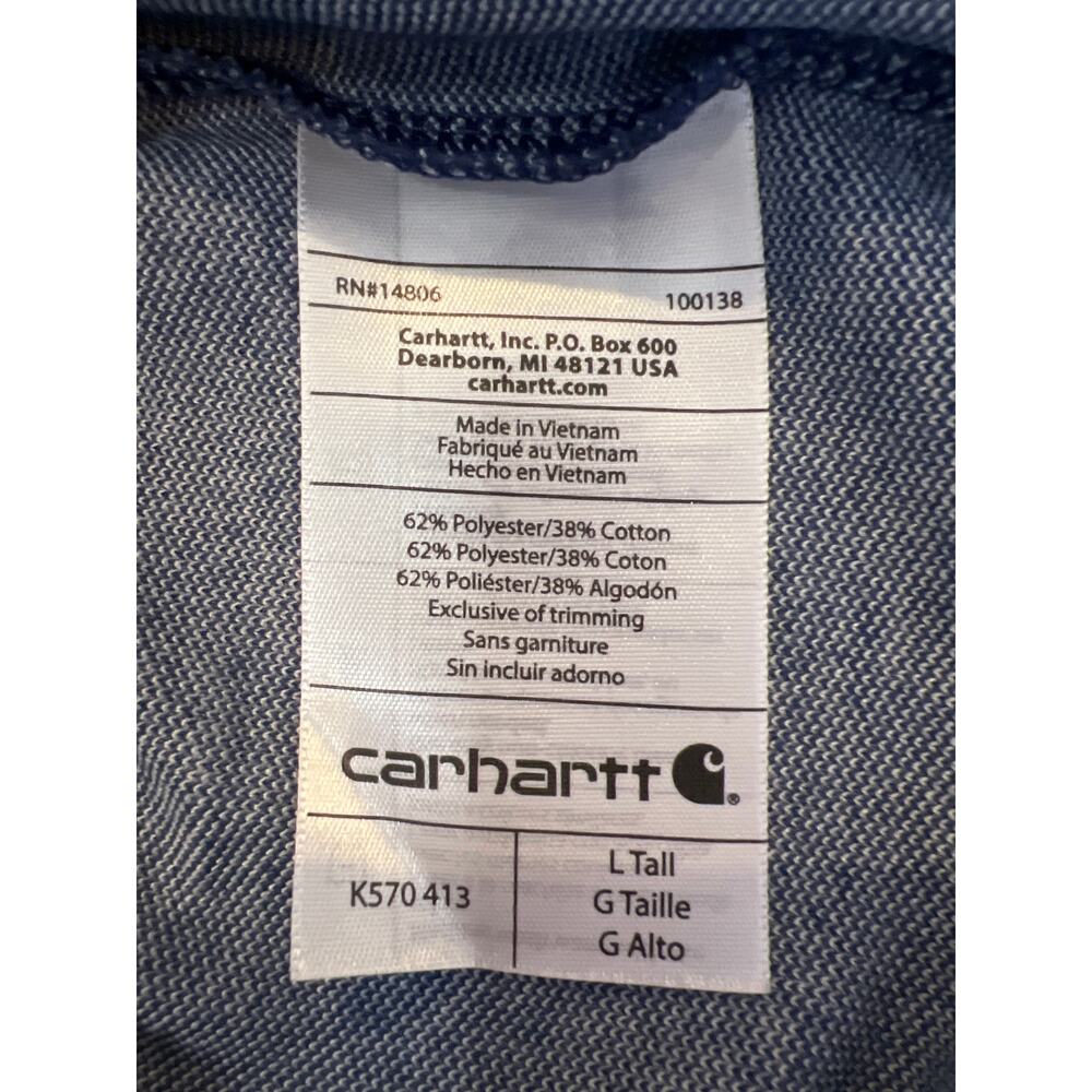 CarhartTmen original fit tall one pocket polo short sleeve shirt Size Large Tall - Picture 9 of 10